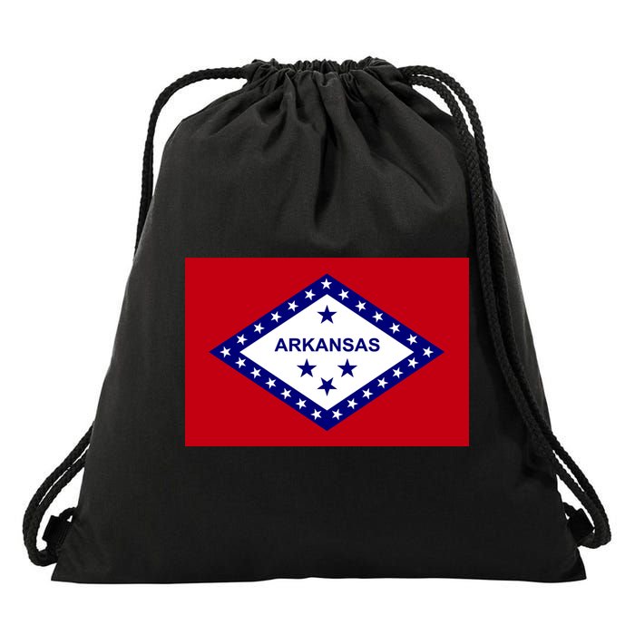 Arkansas State Flag Drawstring Bag
