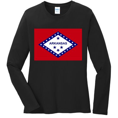 Arkansas State Flag Ladies Long Sleeve Shirt