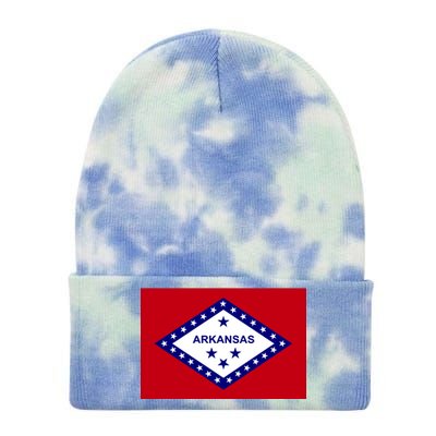 Arkansas State Flag Tie Dye 12in Knit Beanie