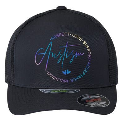Autism Respect Love Support Acceptance Flexfit Unipanel Trucker Cap
