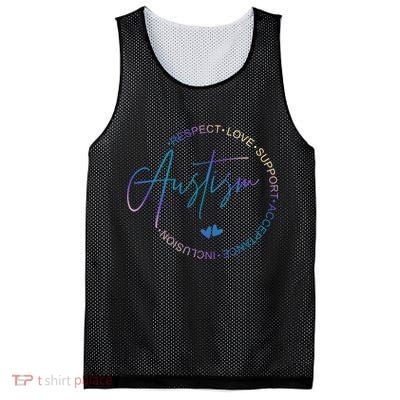 Autism Respect Love Support Acceptance Mesh Reversible Basketball Jersey Tank
