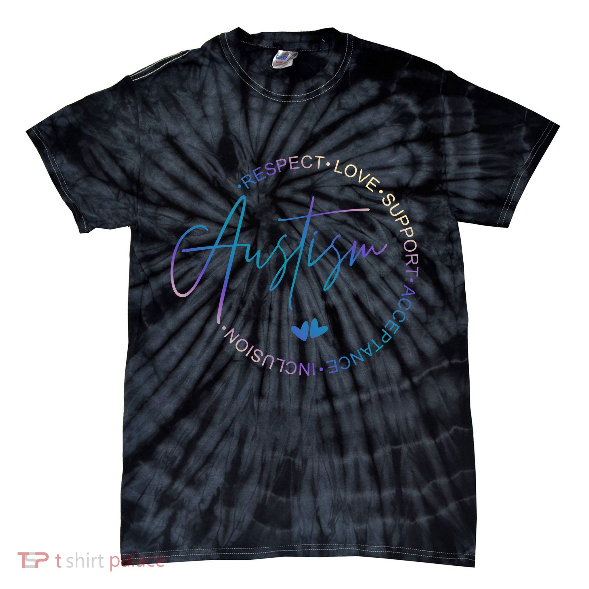 Autism Respect Love Support Acceptance Tie-Dye T-Shirt