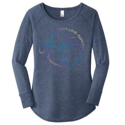 Autism Respect Love Support Acceptance Women's Perfect Tri Tunic Long Sleeve Shirt