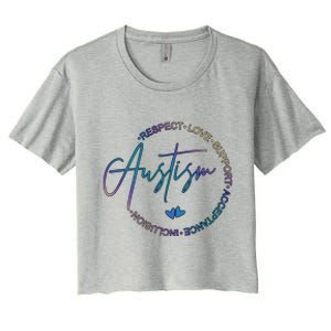 Autism Respect Love Support Acceptance Women's Crop Top Tee