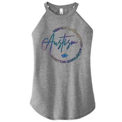 Autism Respect Love Support Acceptance Women’s Perfect Tri Rocker Tank