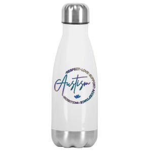 Autism Respect Love Support Acceptance Stainless Steel Insulated Water Bottle