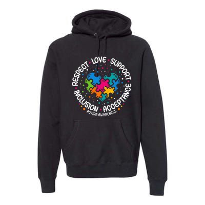 Autism  Respect Love Support Autism Awareness Premium Hoodie