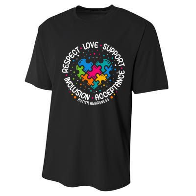 Autism  Respect Love Support Autism Awareness Performance Sprint T-Shirt