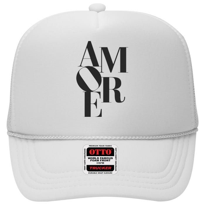 Amore Romantic Love Passion Italian Gift High Crown Mesh Back Trucker Hat