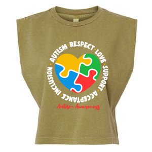 Autism Respect Love Support Acceptance Inclusion Asd Support Gift Garment-Dyed Women's Muscle Tee