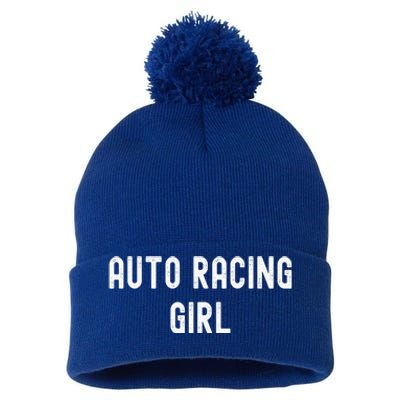 Auto Racing Lover Gift Auto Racing Gift Pom Pom 12in Knit Beanie