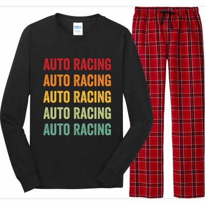 Auto Racing Lover Auto Racing Hobbyist Rainbow Design Gift Long Sleeve Pajama Set