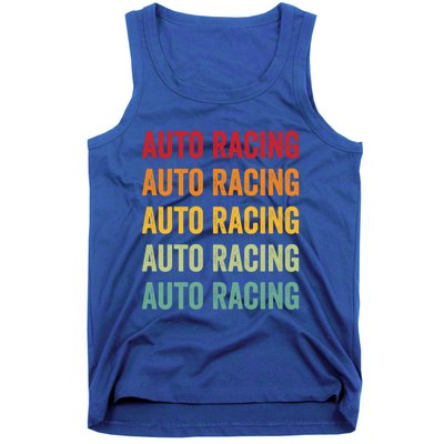 Auto Racing Lover Auto Racing Hobbyist Rainbow Design Gift Tank Top