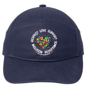 Autism Respect Love Support Autism Awareness 7-Panel Snapback Hat