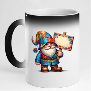 Autism Respect Love Support Gnome Autism Awareness Meaningful Gift 11oz Black Color Changing Mug