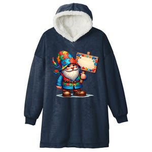 Autism Respect Love Support Gnome Autism Awareness Meaningful Gift Hooded Wearable Blanket