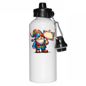 Autism Respect Love Support Gnome Autism Awareness Meaningful Gift Aluminum Water Bottle