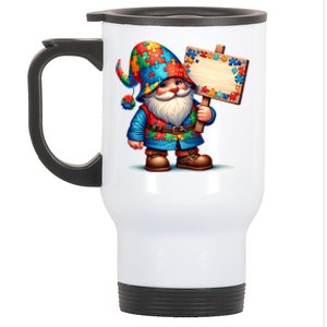 Autism Respect Love Support Gnome Autism Awareness Meaningful Gift Stainless Steel Travel Mug