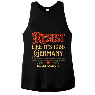 Anti-Fascism Resist Like Its 1938 Germany Reject Fascism Ladies PosiCharge Tri-Blend Wicking Tank