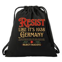 Anti-Fascism Resist Like Its 1938 Germany Reject Fascism Drawstring Bag