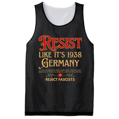 Anti-Fascism Resist Like Its 1938 Germany Reject Fascism Mesh Reversible Basketball Jersey Tank