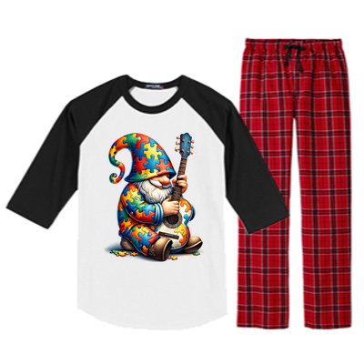 Autism Respect Love Support Gnome Autism Awareness Meaningful Gift Raglan Sleeve Pajama Set