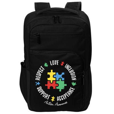 Autism Respect Love Support Autism Awareness Impact Tech Backpack
