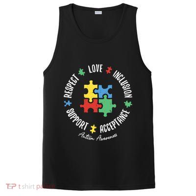 Autism Respect Love Support Autism Awareness PosiCharge Competitor Tank