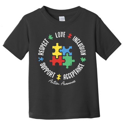 Autism Respect Love Support Autism Awareness Toddler T-Shirt