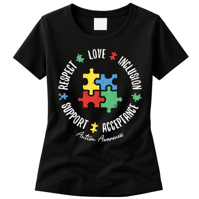 Autism Respect Love Support Autism Awareness Womens T-Shirt