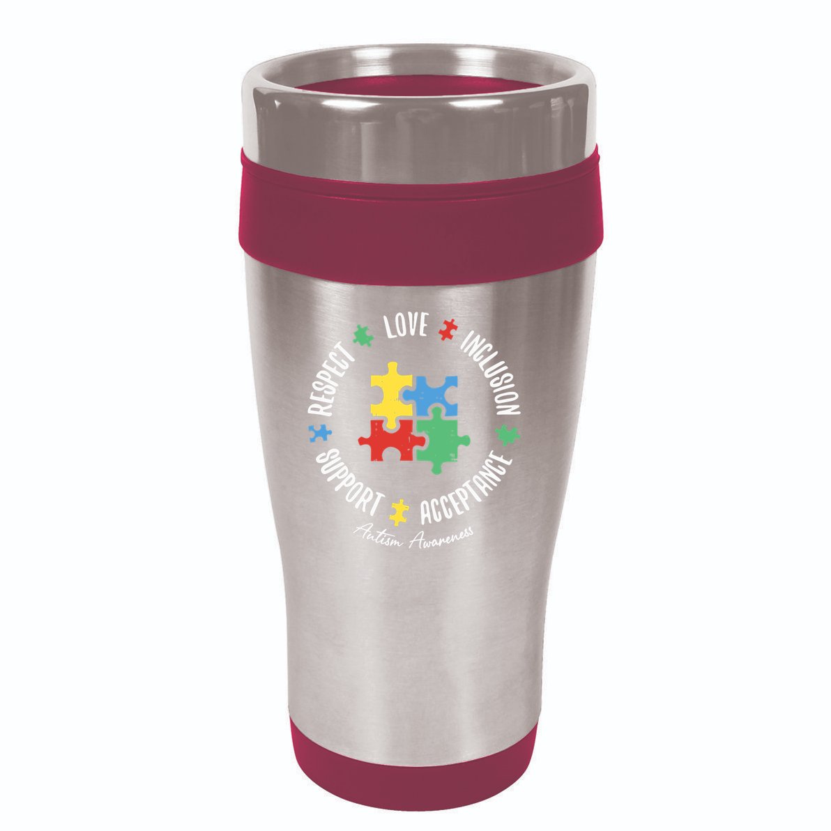 Autism Respect Love Support Autism Awareness 16oz Travel Tumbler