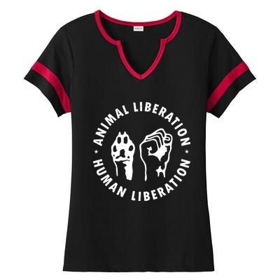 Animal Rights Liberation Vegan Vegetarian Gift Ladies Halftime Notch Neck Tee