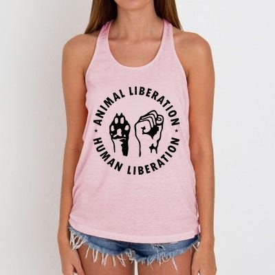 Animal Rights Liberation Vegan Vegetarian Gift Women's Knotted Racerback Tank