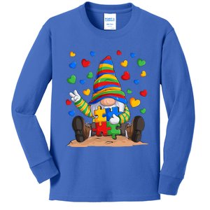 Autism Respect Love Support Gnome Autism Awareness Cute Gift Kids Long Sleeve Shirt