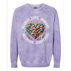 Autism Respect Love Support Autistic Awareness Gift Colorblast Crewneck Sweatshirt