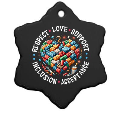 Autism Respect Love Support Autistic Awareness Gift Ceramic Star Ornament