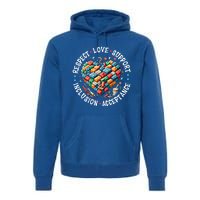 Autism Respect Love Support Autistic Awareness Gift Premium Hoodie