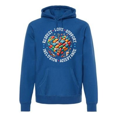 Autism Respect Love Support Autistic Awareness Gift Premium Hoodie