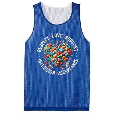 Autism Respect Love Support Autistic Awareness Gift Mesh Reversible Basketball Jersey Tank