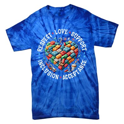 Autism Respect Love Support Autistic Awareness Gift Tie-Dye T-Shirt