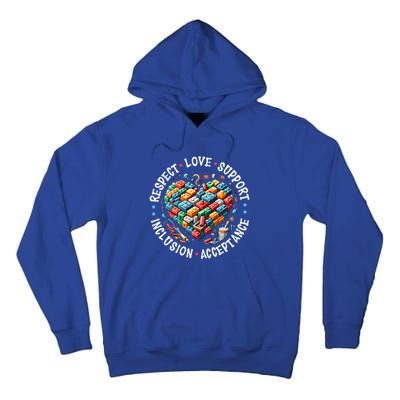 Autism Respect Love Support Autistic Awareness Gift Tall Hoodie