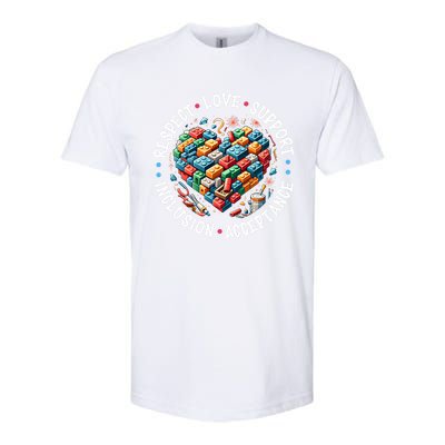 Autism Respect Love Support Autistic Awareness Gift Softstyle CVC T-Shirt