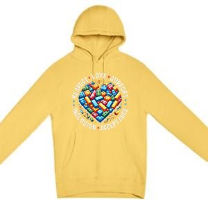 Autism Respect Love Support Autistic Awareness Gift Premium Pullover Hoodie