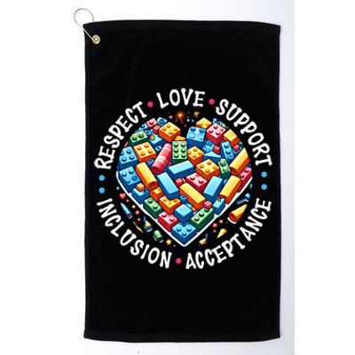 Autism Respect Love Support Autistic Awareness Gift Platinum Collection Golf Towel