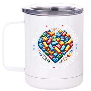 Autism Respect Love Support Autistic Awareness Gift 12 oz Stainless Steel Tumbler Cup