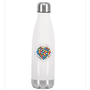 Autism Respect Love Support Autistic Awareness Gift Stainless Steel Insulated Water Bottle