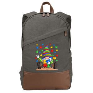 Autism Respect Love Support Gnome Autism Awareness Great Gift Cotton Canvas Backpack