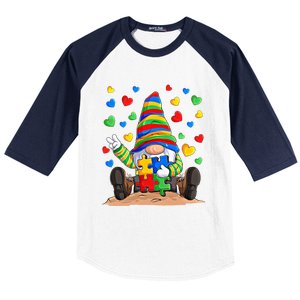 Autism Respect Love Support Gnome Autism Awareness Great Gift Baseball Sleeve Shirt