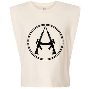 Anarchist Rifles Libertarian Firearm Anarchy Ancap Anarchist Garment-Dyed Women's Muscle Tee