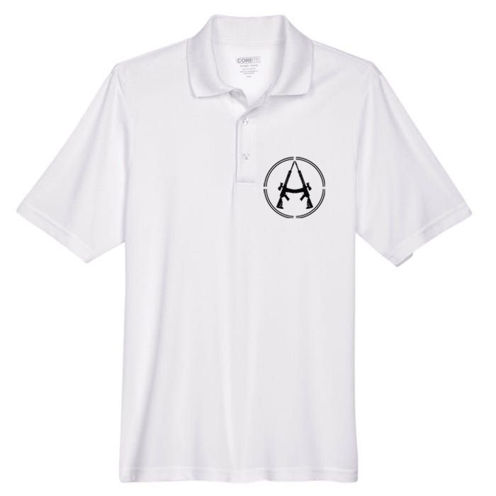 Anarchist Rifles Libertarian Firearm Anarchy Ancap Anarchist Men's Origin Performance Piqué Polo